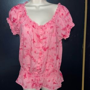 Pink Tie-Dye Women's Blouse